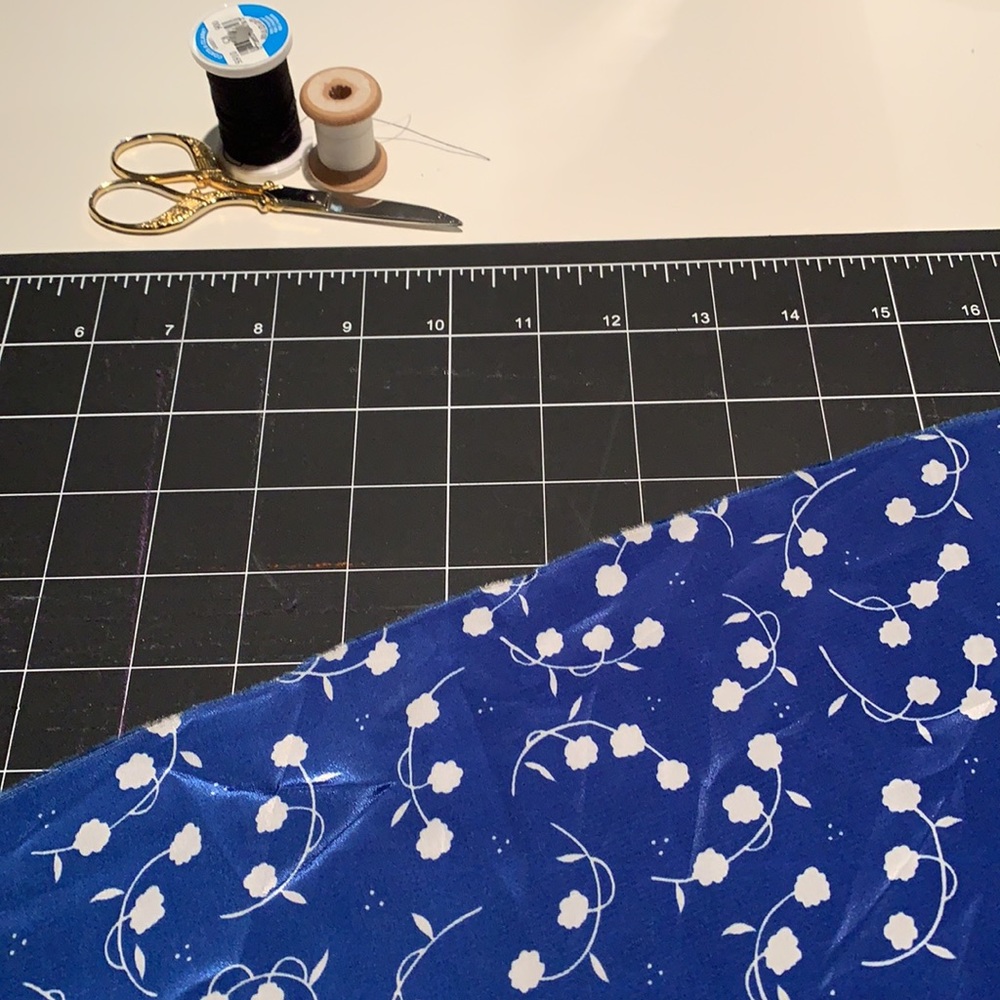 White & Blue Floral Fabric